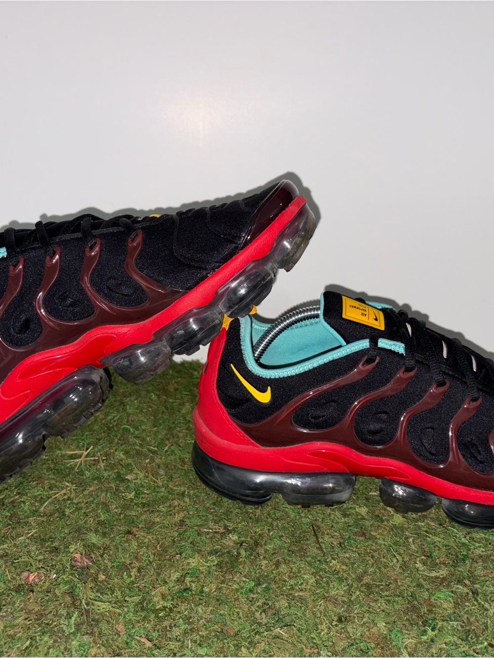 Nike Air Vapor Max Plus Black, Red & Yellow Sneakers